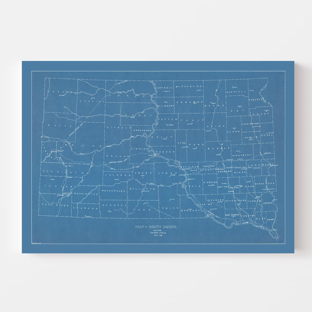 Vintage Map of South Dakota 1930