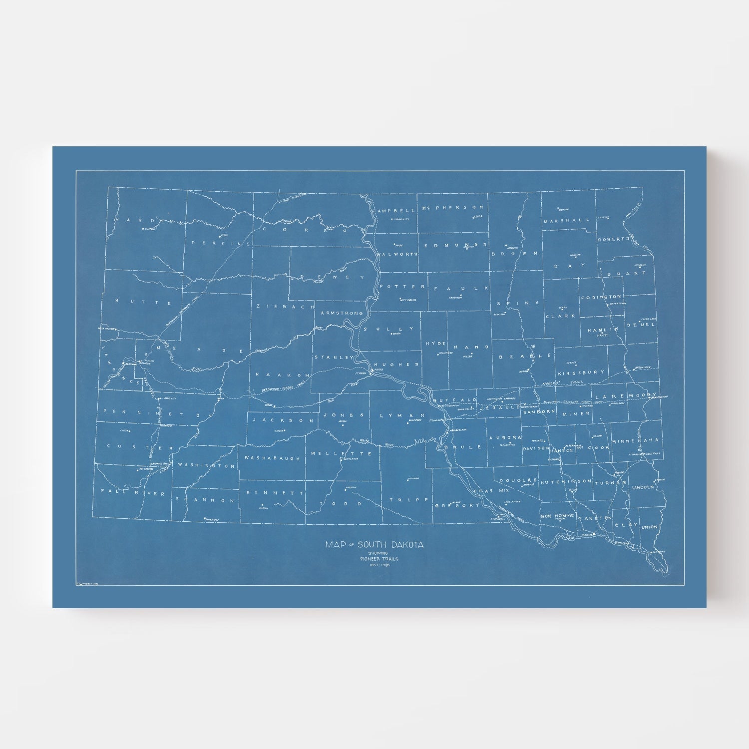 Vintage Map of South Dakota 1930