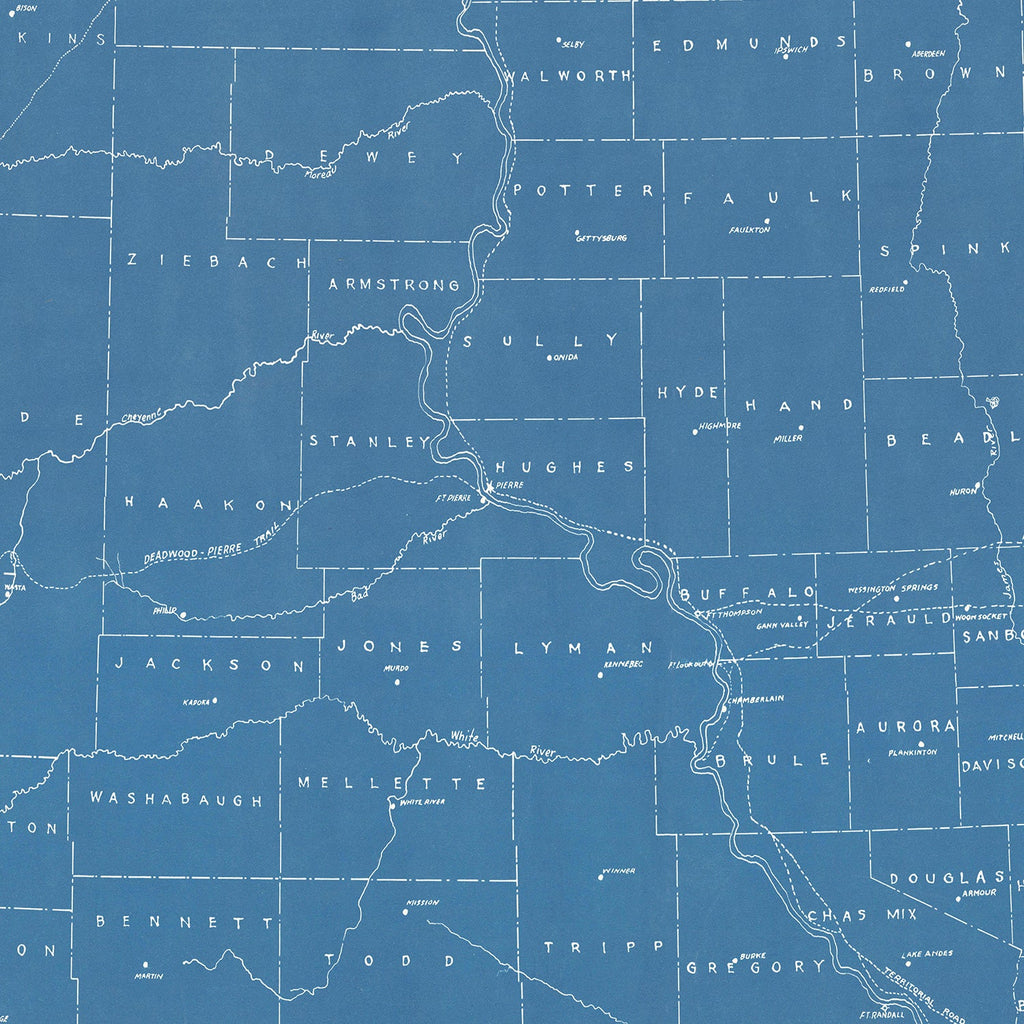 Vintage Map of South Dakota 1930