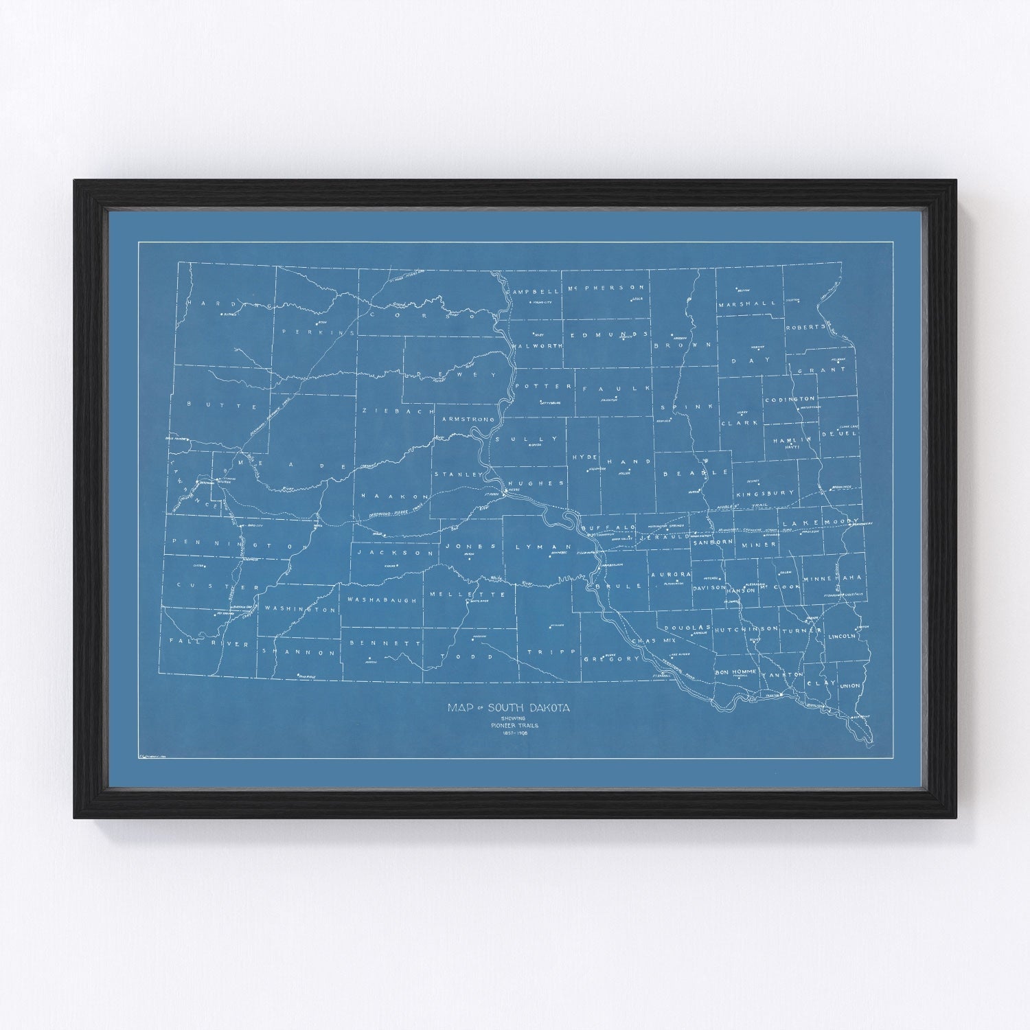 Vintage Map of South Dakota 1930