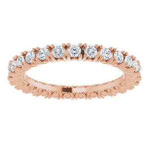 14K Rose 3/4 CTW Natural Diamond Eternity Band