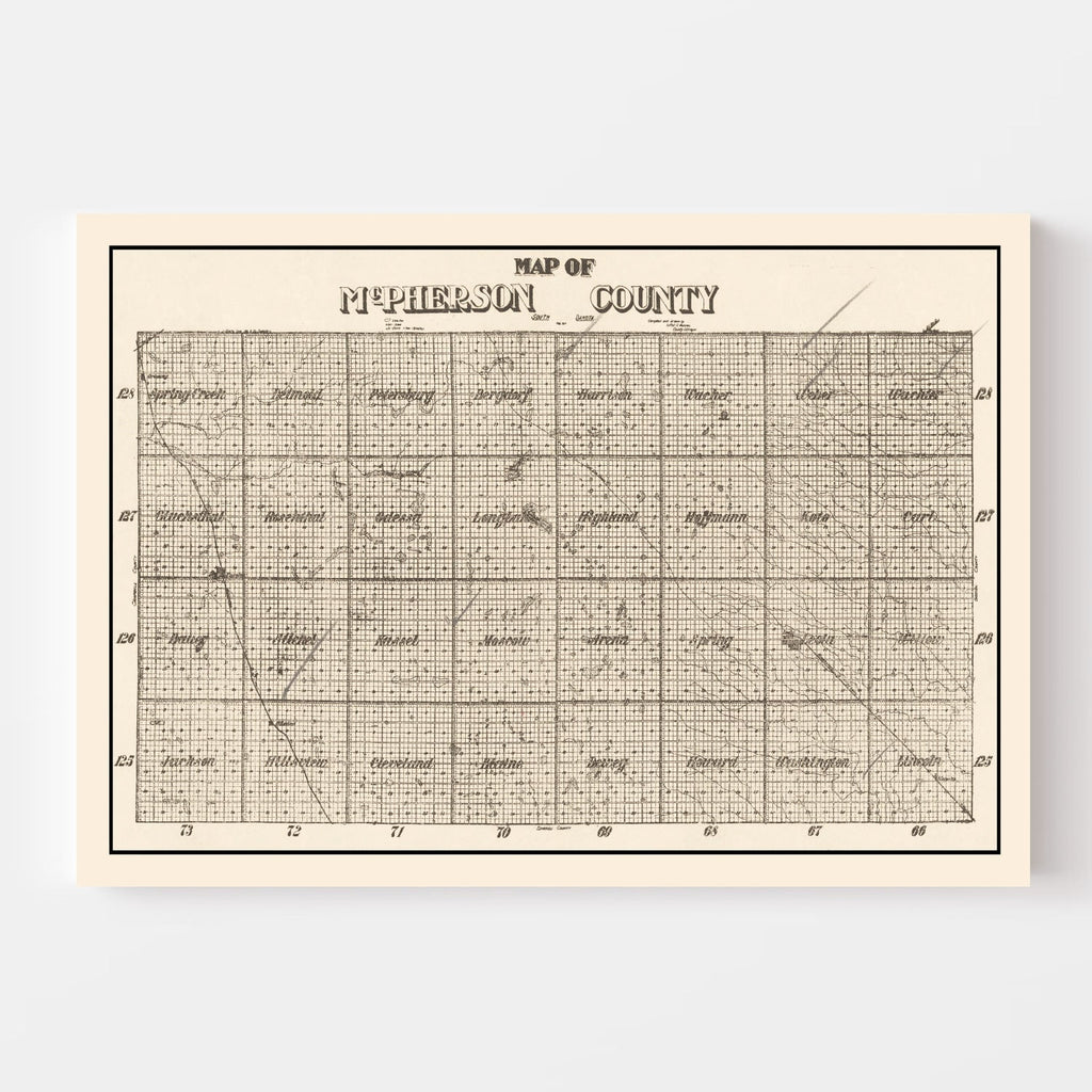 Vintage Map of McPherson County, South Dakota 1914