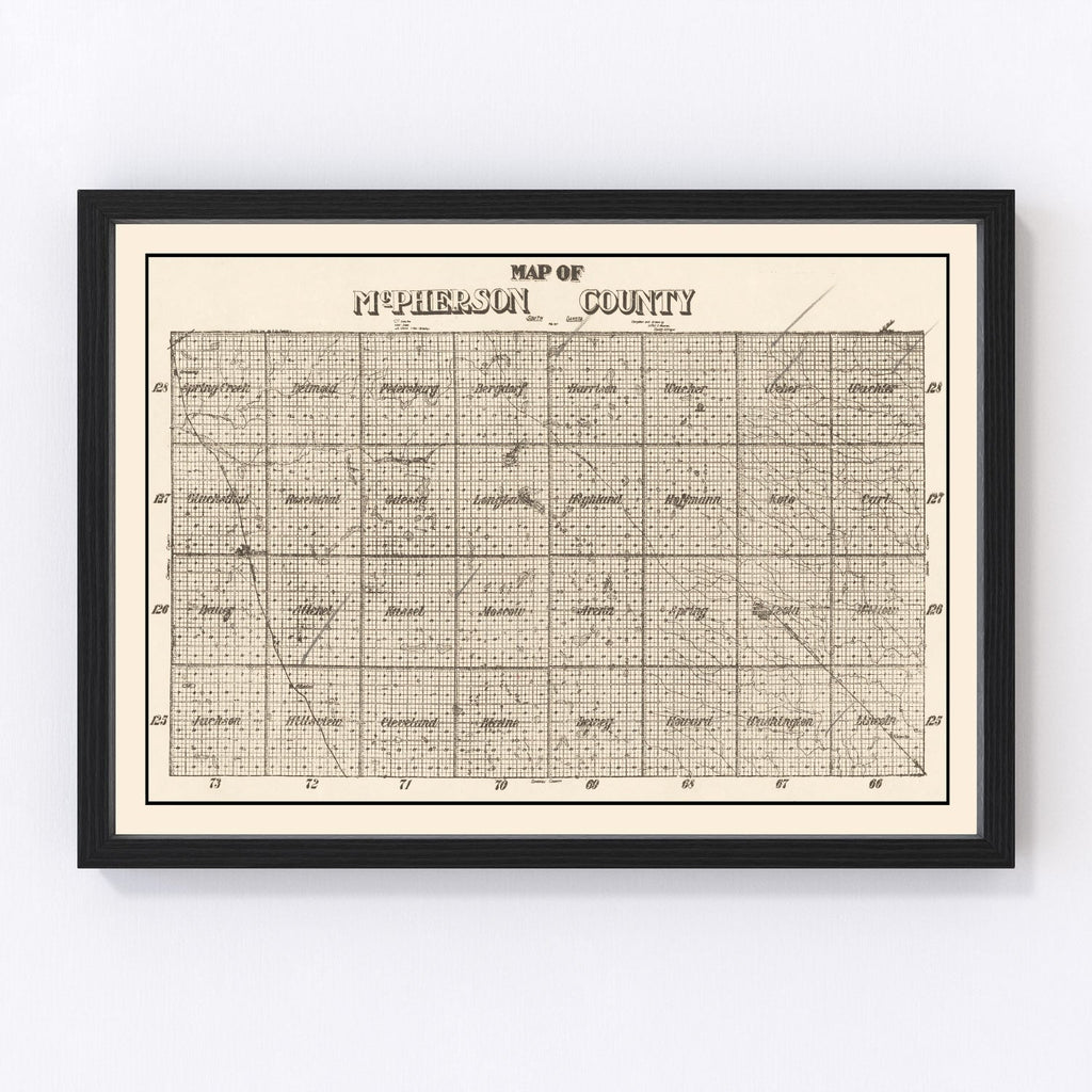 Vintage Map of McPherson County, South Dakota 1914