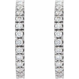 14K White Gold 1/2 CTW Lab-Grown Diamond 17.6 mm Hoop Earrings – image 2