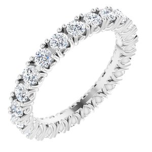 14K White 1 3/8 CTW Natural Diamond Eternity Band