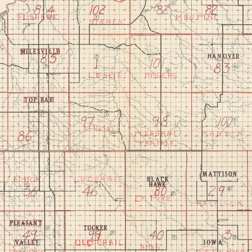 Vintage Map of Haakon County, South Dakota 1900