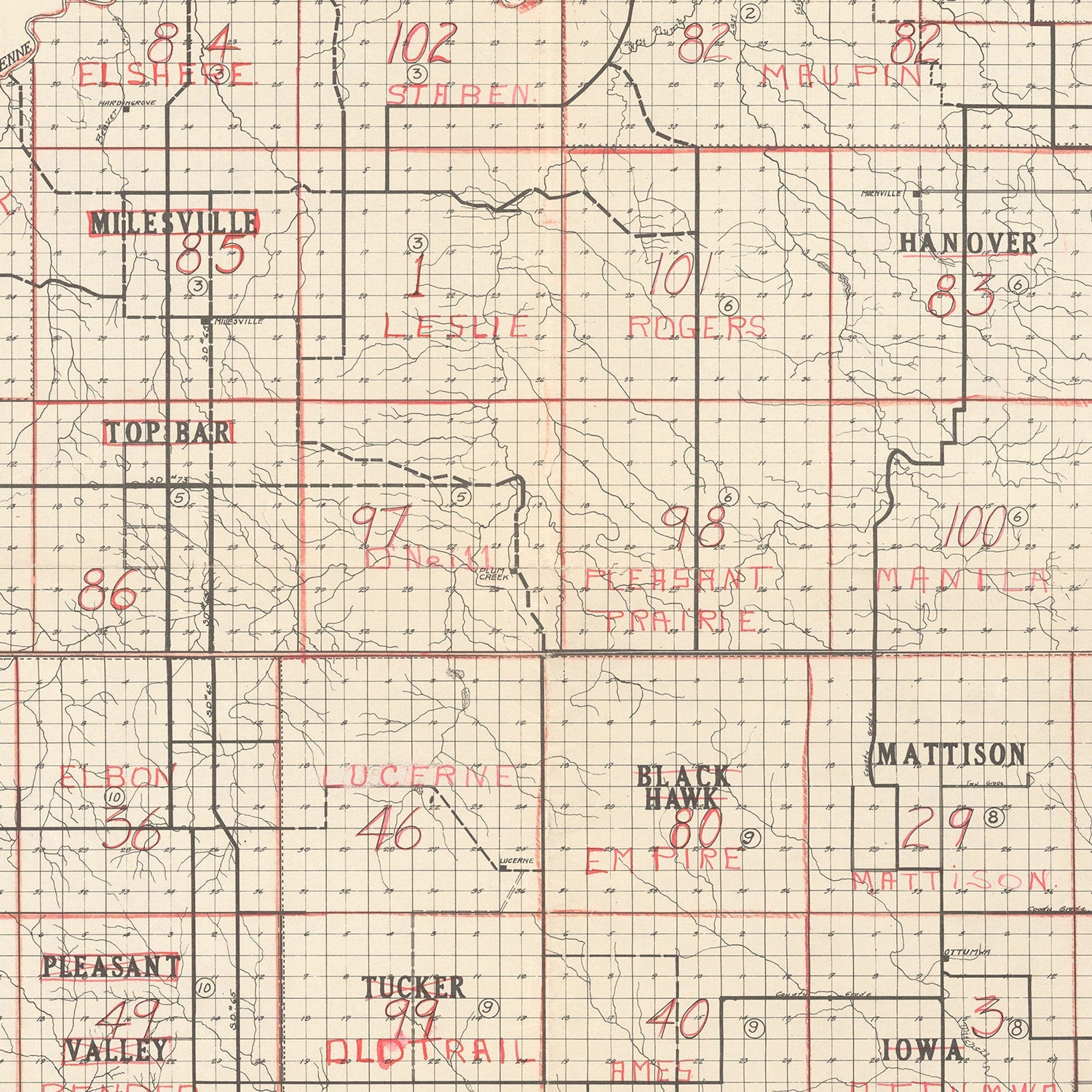 Vintage Map of Haakon County, South Dakota 1900