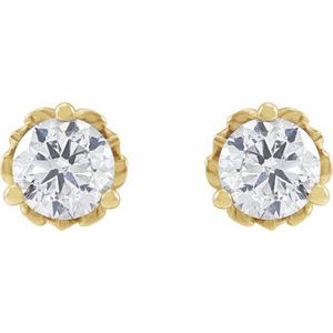 14K Yellow Gold 1/2 CTW Lab-Grown Diamond Vintage-Inspired Earrings