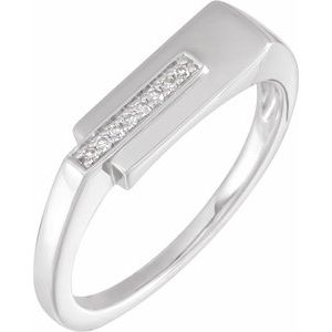 14K White Gold .04 CTW Single-Cut Natural Diamond Ring