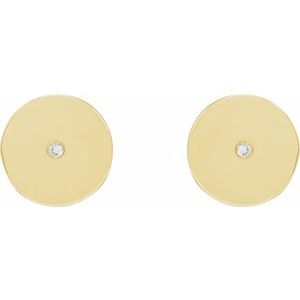 14K Yellow Gold .0025 CT Natural Diamond New Moon Phase Earring – image 3