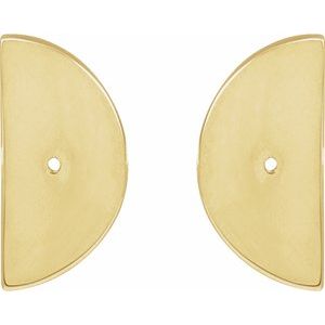 14K Yellow Gold 1 mm Round Quarter Moon Phase Earring Mounting – image 3