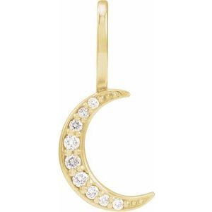 14K White Gold .07 CTW Natural Diamond Crescent Moon Charm/Pendant – image 4