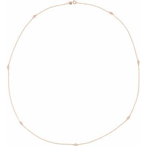 14K Rose Gold 1/3 CTW Lab-Grown Diamond 7-Station 24" Necklace