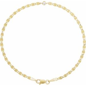 14K Yellow Gold .06 CT Natural Diamond Bezel-Set Link 7 1/2" Bracelet