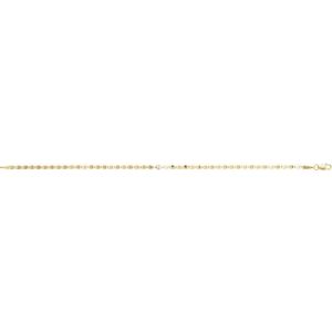 14K Yellow Gold .06 CT Natural Diamond Bezel-Set Link 7 1/2" Bracelet