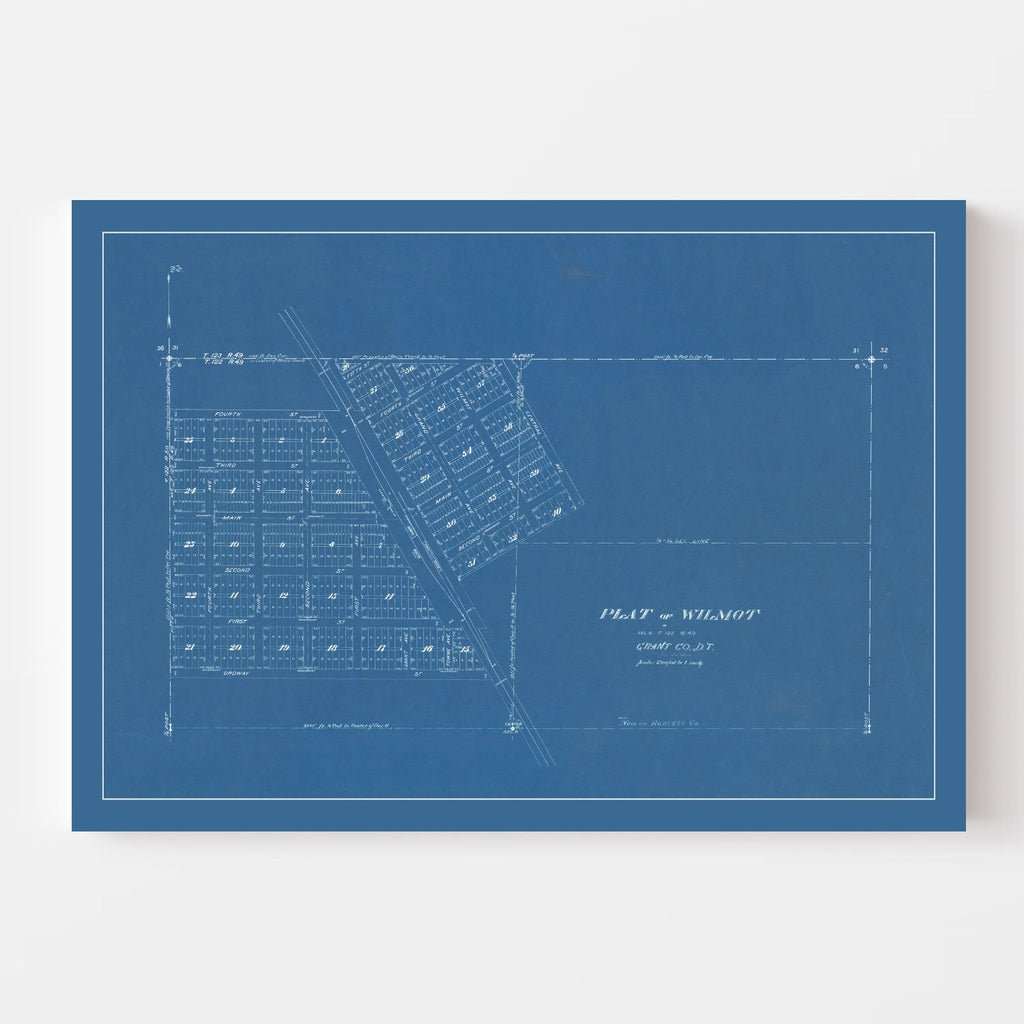 Vintage Map of Wilmot, South Dakota 1881