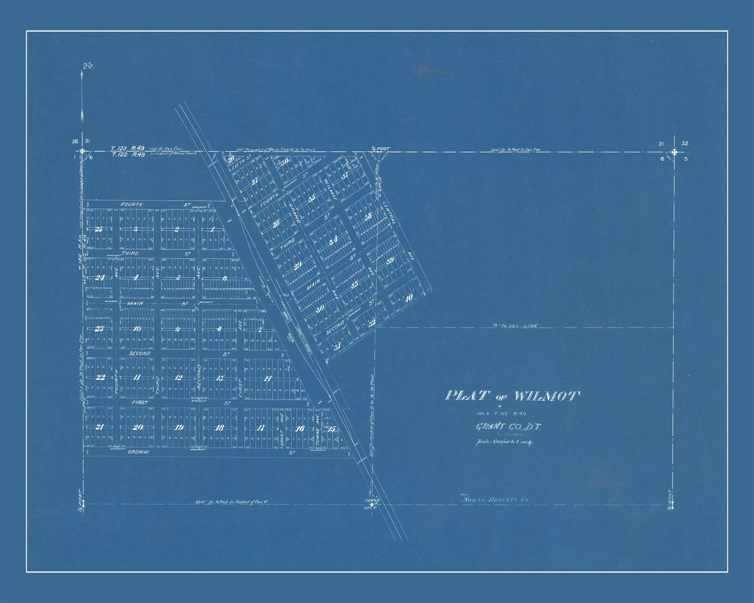 Vintage Map of Wilmot, South Dakota 1881