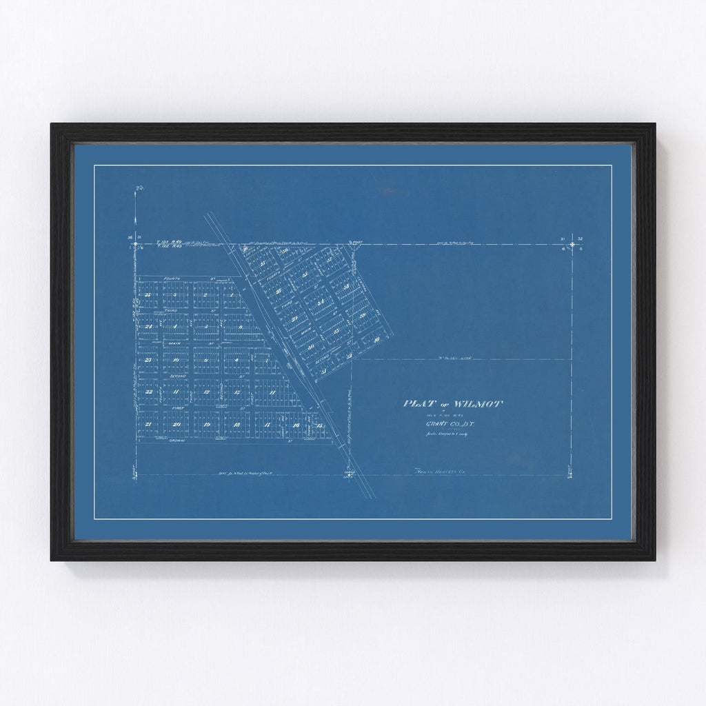 Vintage Map of Wilmot, South Dakota 1881