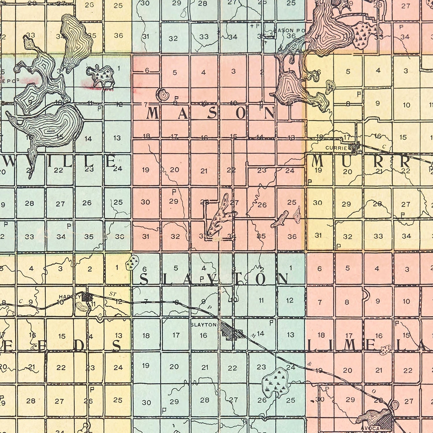 Vintage Map of Murray County, Minnesota 1907
