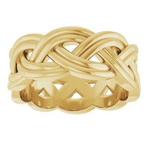 10K Yellow 8 mm Woven-Design Band Size 7