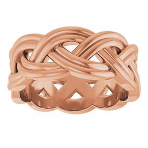 14K Rose 8 mm Woven-Design Band Size 7