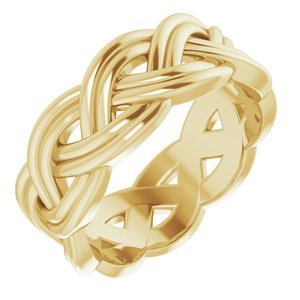 14K Yellow 8 mm Woven-Design Band Size 9