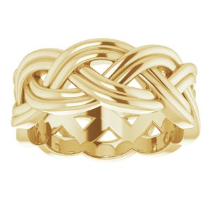 10K Yellow 8 mm Woven-Design Band Size 7.5