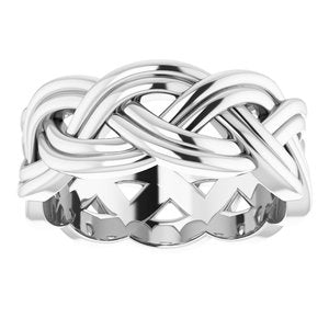 Continuum Sterling Silver 8 mm Woven-Design Band Size 7.5