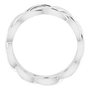 10K White 8 mm Woven-Design Band Size 7.5