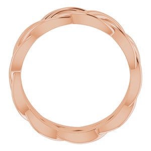 14K Rose 8 mm Woven-Design Band Size 7.5