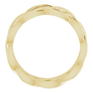 14K Yellow 8 mm Woven-Design Band Size 7.5