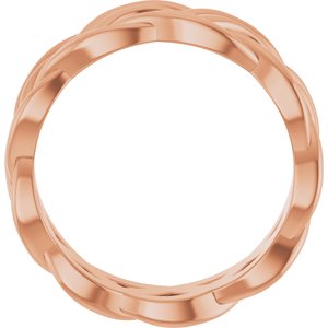 18K Rose 8 mm Woven-Design Band Size 7