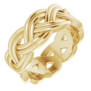 18K Yellow 8 mm Woven-Design Band Size 7.5