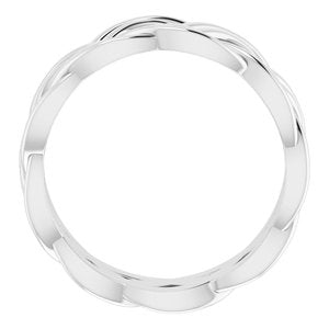14K X1 White 8 mm Woven-Design Band Size 9