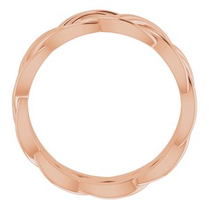 18K Rose 8 mm Woven-Design Band Size 9