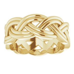 18K Yellow 8 mm Woven-Design Band Size 8.5