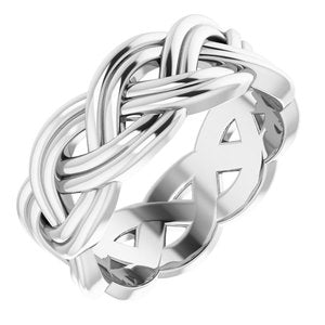 Continuum Sterling Silver 8 mm Woven-Design Band Size 8.5