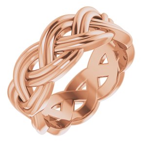 10K Rose 8 mm Woven-Design Band Size 8.5