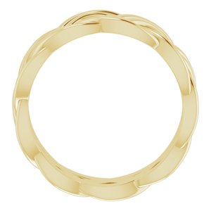 14K Yellow 8 mm Woven-Design Band Size 8.5