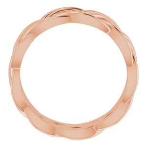 10K Rose 8 mm Woven-Design Band Size 8.5