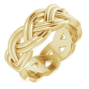 14K Yellow 8 mm Woven-Design Band Size 8