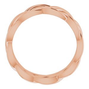 18K Rose 8 mm Woven-Design Band Size 8