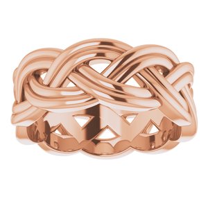 14K Rose 8 mm Woven-Design Band Size 8