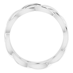 10K White 8 mm Woven-Design Band Size 9.5