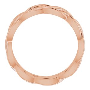14K Rose 8 mm Woven-Design Band Size 9.5