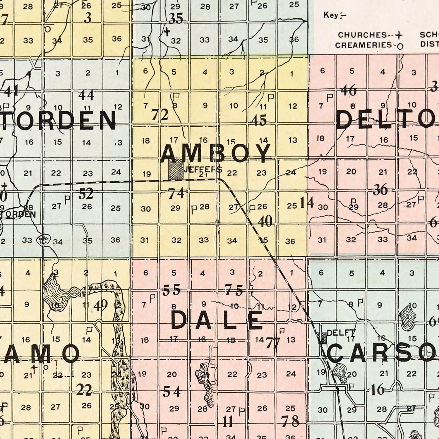 Vintage Map of Cottonwood County, Minnesota 1907