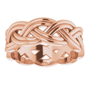 10K Rose 8 mm Woven-Design Band Size 10.5