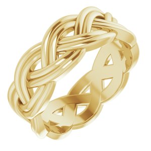 18K Yellow 8 mm Woven-Design Band Size 10.5