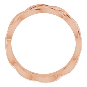 18K Rose 8 mm Woven-Design Band Size 10.5