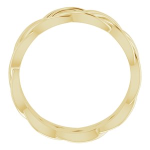 18K Yellow 8 mm Woven-Design Band Size 10.5